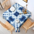 thumbnail image 2 of Blue White Tie Dye Mandala Pattern Square Tablecloth,Waterproof Square Table Cover,Wipeable Spillproof Washable Table Cover for Home Kitchen Party Decor 60"x60"(152x152cm), 2 of 6