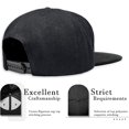 thumbnail image 3 of Snapback Hats for Men Flat Bill Black Mens Baseball Cap Brim Snap Back, 3 of 6