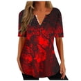 thumbnail image 2 of HKEJIAOI T-Shirt à Manches Courtes Col Rond Imprimé Graphique Halloween pour Women Re-5 2TG, 2 of 5