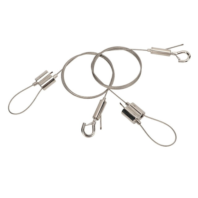Sistema de alambre para colgar cuadros (2 unidades, con gancho ajustable, 30 kg de carga, 100 cm de largo, para iluminación y exposiciones)