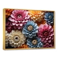 thumbnail image 2 of Designart "Eclectic Collage Of Multicolor Zinnias II" Zinnias Floater Framed Canvas Art Print, 2 of 5