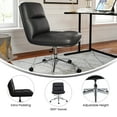 thumbnail image 3 of Flash Furniture Chloe Armless Ergonomic Faux Leather Swivel Task Chair Black/Chrome Frame, 3 of 4