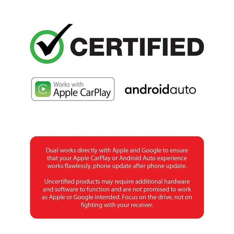 Dual Electronics DMCPA10W 10.1”  Wireless Apple CarPlay & Android Auto Car Stereo, New