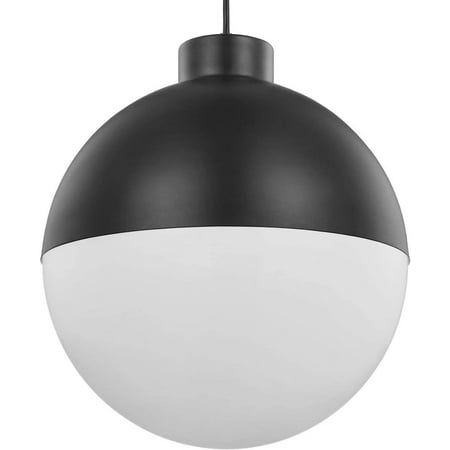 

Globe LED Collection 1-Light Opal Glass Mid-Century Modern Pendant Light Matte Black