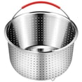 thumbnail image 2 of Colador de malla REDANT de 26 cm, cesta vaporera de acero inoxidable de 8 qt con guantes, 2 of 7