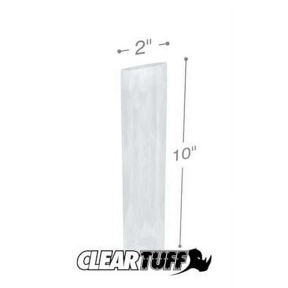ClearTuff - 2" x 10" 2 Mil Flat Poly Bags - 1000/Case (4 Cases)