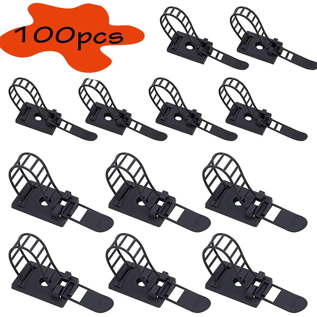Details about   Mount Head Cable Zip Ties 10 Inch Screw Hole Nylon Wire Strap Black 50pcs 