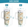 thumbnail image 3 of 40 oz Insulated Stainless Steel Tumbler Double Wall Stainless Steel Tumbler with 2-Way Drinking Green and Orange Small Flowers, 3 of 9