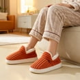 thumbnail image 5 of longantii Fluffy Slippers for Women Men, Cloud Slippers Pillow Warm Fuzzy House Slippers, Thick Sole Anti-Skid Cozy Plush Booties(Red), 5 of 5
