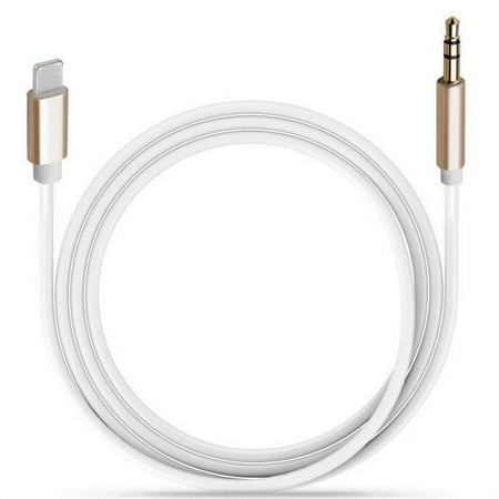 Lightning To 3.5 Mm Headphone Jack Adapter AUX Audio Music Cable Car Cord for iPhone 7 8 Plus X XS(Gold)