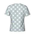 thumbnail image 6 of Vsdgher Daisy Plaid Blue Print Men's Dry Fit Mesh Athletic Shirts Moisture Wicking Tennis T-Shirt Tops, 6 of 9