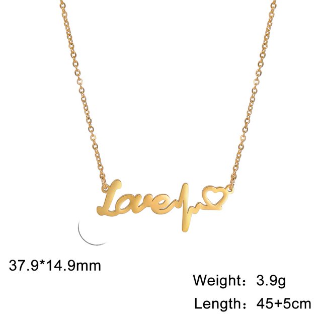 Cazador Stainless Steel Jewelry Heartbeat Pendant Necklace for Women Love Heart Chkoer Chain Wholesale Mother Days Day Gift 202345-50 cm Gao Jinjia LED