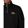 thumbnail image 4 of Lacoste Crocodile Logo Loose Zip Sweatshirt, Black, 4 of 5