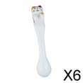 thumbnail image 1 of Paquete de 5-6 cucharaditas de cuchara de cerámica con diseño de gato para postre amarillo marrón 6 piezas, 1 of 7