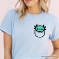 thumbnail image 2 of Cute Pocket Green Axolotl T-Shirt, Salamander Animal Tee, 2 of 6
