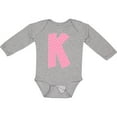 thumbnail image 3 of Inktastic Pink and White Polka Dots Letter K Boys or Girls Long Sleeve Baby Bodysuit, 3 of 5