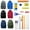 6 Assorted Colors 15'', variant on 17 Inch Bulk Backpacks in Black Color with 18 Piece Student Supply Kits - Wholesale Case of 6 Value Bundle Packs 10067-BLK+SS-16-6