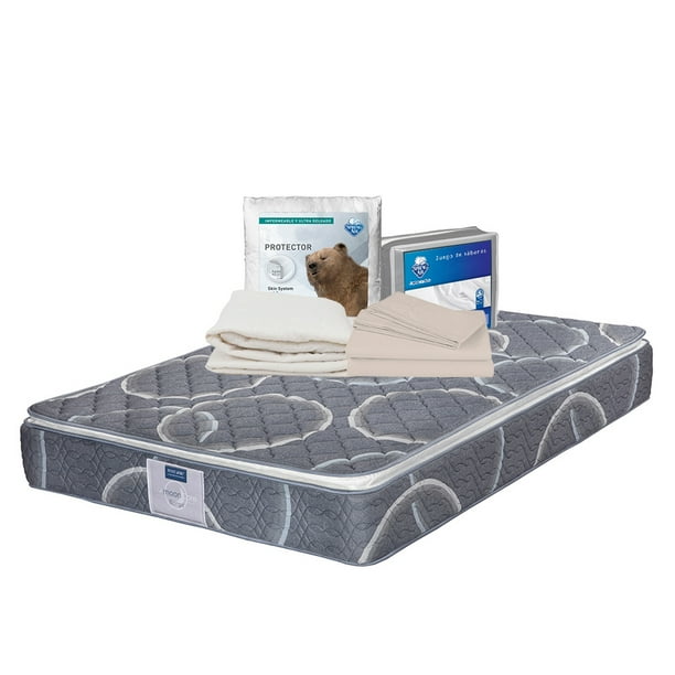 Colchón Matrimonial Bongo Restonic + Protector de colchón + Juego de Sábanas