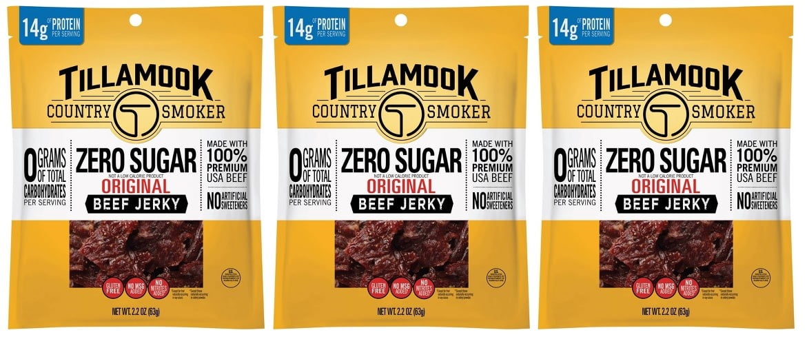 Tillamook Zero Sugar Original Beef Jerky 2.2oz (3pk)
