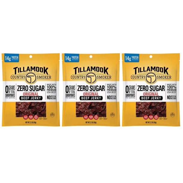 Tillamook Zero Sugar Original Beef Jerky 2.2oz (3pk)