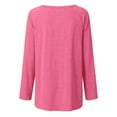 thumbnail image 3 of Scyoekwg Clearance Fall Long Sleeve T Shirts for Women Fashion Dressy Casual Round Neck Long Tunic Shirt Plus Size Heart Print Loose Blouses Pullover (#C01= Hot Pink) M, 3 of 4