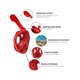 thumbnail image 2 of Mascara  Xtellar Snorkel 180º Rango De Visión Lentes Antiniebla XL Color Rojo, 2 of 4