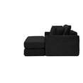 thumbnail image 3 of 52.4" Boneless Chaise Lounge Chair Indoor-Oversized Cloud-Like Cozy Comfy Modular 3-In-1 Sofa Bed for Reading, Living Room& Bedroom Corduroy Couch Sleeper (Black), 3 of 11