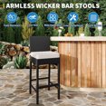 thumbnail image 5 of Ataucjin Patio Wicker Barstools With Cushions, Outdoor Wicker Bar Stools Set of 2, Outdoor Rattan Bar Height Stool Set Armless for Backyard, Poolside, 5 of 7