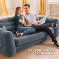 thumbnail image 4 of Inflatable Pull-Out Sofa: Velvety Surface, 2-in-1 Valve, Cupholder, 46" x 88" x 26" - Blow-Up Couch and Folding Queen Size Air Mattress Bed, 4 of 9