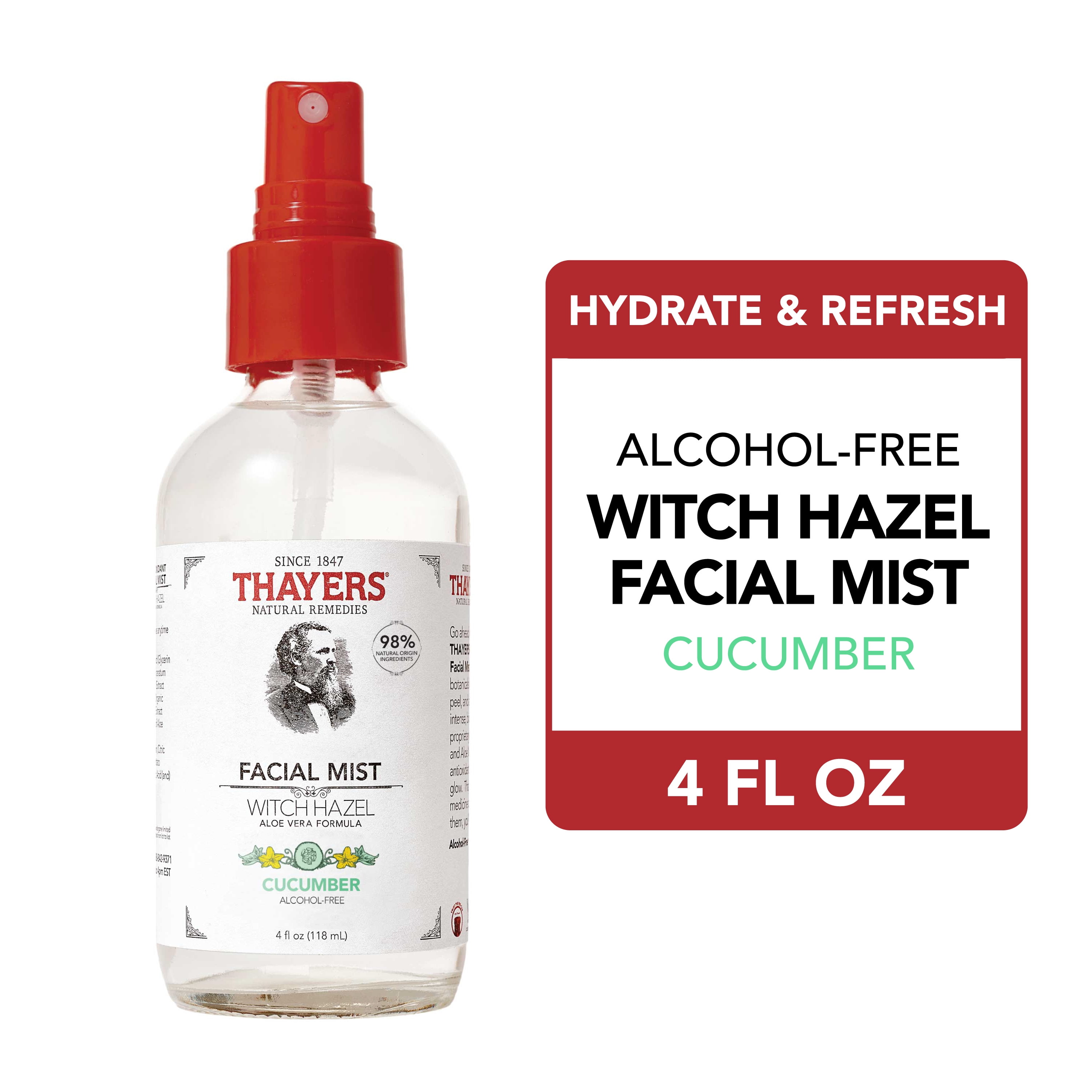 Thayers Alcohol-Free Cucumber Witch Hazel Facial Mist, 4 oz
