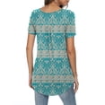 thumbnail image 3 of PPYOUNG Women's Summer Casual Short Sleeve Tunic Tops Fit Pleated Blouse Shirts, 3 of 4