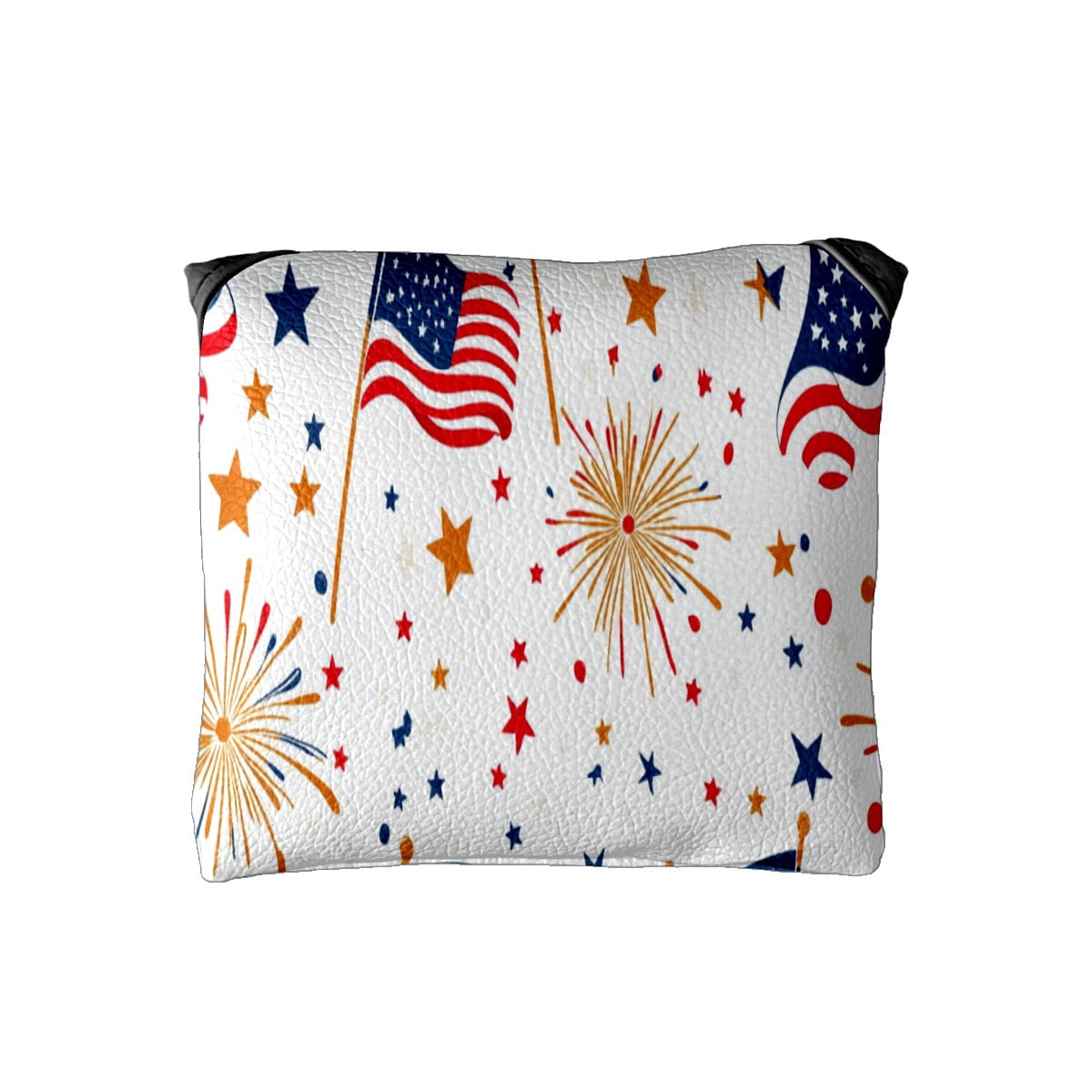 Golf Mallet Putter Cover Premium Leather Golf Putter Head Cover with Magnetic Closure Golf Cover for Men and Women National Flag Fireworks