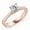 Solid Rose Gold, variant on 1 Carat E VVS2 Round Cut Lab Grown Diamond Solitaire Engagement Ring in 10K Yellow Gold For Women