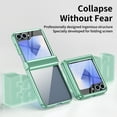 thumbnail image 5 of ELEHOLD for Samsung Galaxy Z Flip 5 Case, Slim Plating PC Transparent Hinge Protection Crystal Clear Case with Integrated Screen Protector for for Samsung Galaxy Z Flip 5,Green, 5 of 7