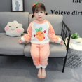 thumbnail image 1 of Conjunto de pijama de franela para niños, ropa de hogar de vellón coral para niñas de 1, 2, 3 y 4 años, conjunto cálido de dos piezas para niñas de 5 años, 1 of 6