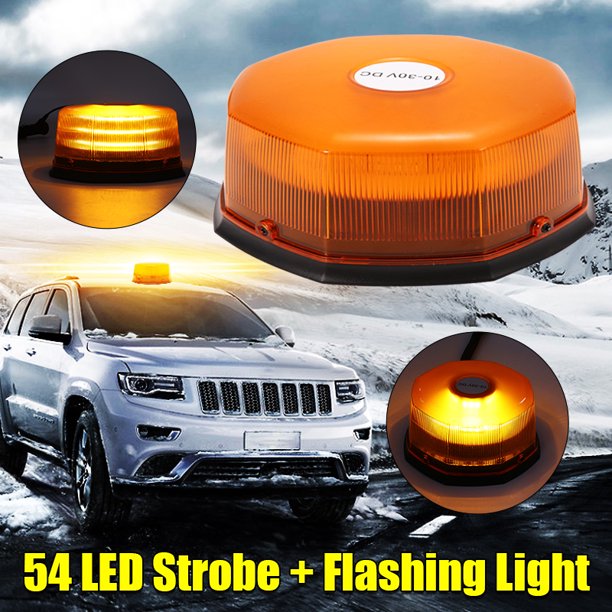 54 LED Strobe Revolving Rotating Beacon Roof Top Emergency Breakdown
