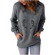 thumbnail image 1 of Sudadera clásica de manga larga con cuello en V y estampado de Halloween para mujer Pompotops FGAJ15113, 1 of 8