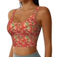 thumbnail image 2 of Fotbe Strawberry Pattern Womens' Sports Bra Longline Wirefree Padded with Medium Support Sports Moisture-Wicking Workou Vest,Tank Top-Large, 2 of 7