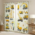 thumbnail image 2 of Manfei Yellow Tractor Curtains for Living Room, Cartoon Vehicle Blackout Curtains for Bedroom, Construction Truck Curtains Pack of 2 (42x63), Window Drapes Bedroom Decor, 2 of 6