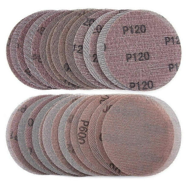 30 discos de lijado de malla de 125 mm, grano 80-600, con cierre de velcro, discos abrasivos secos para lijado.
