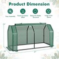 thumbnail image 3 of Costway 47" x 22" x 24" Portable Mini Greenhouse with 2 Zipper Doors & Ground Stakes Green, 3 of 8
