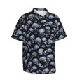 thumbnail image 2 of Daiia Gothic Skull Hawaiian Shirt for Men Gentle Cotton Regular Short Sleeve Casual-XX-Large, 2 of 9
