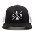 thumbnail image 2 of International Tie Premium Denver DEN Hat for Men and Women – Snapback Trucker Baseball Cap (Black/White), 2 of 3