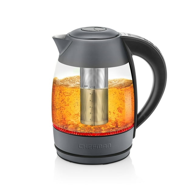 Chefman 1.8L Digital Electric Glass Kettle, 1500W Rapid Boiling & 7