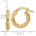 thumbnail image 4 of 14K Yellow Gold Brushed and Polished Twisted Hoop Earrings - 16.75mm- Made In Italy, 4 of 6