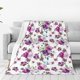 thumbnail image 1 of Fotbe Violets Flowers Manta de Franela Acolchonada con Estampado, Súper Suave y Esponjosa, Extra Grande para Sofá, Cama, Uso Todo el Año-40"x30", 1 of 7