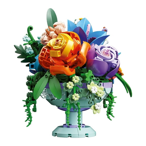 Honchoes Artificial Flowers Bouquet Building Set Compatible with Lego Botanical Decor for Adults Boys Girls 622Pcs