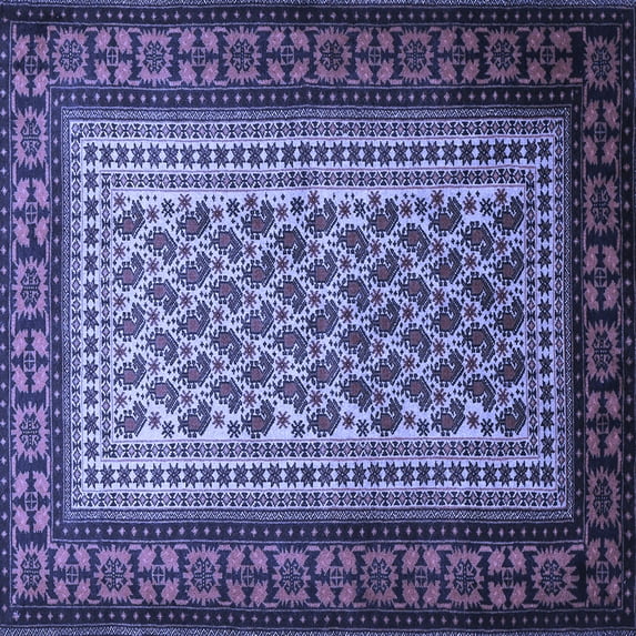 Ahgly Company Indoor Square Persian Blue Traditional Area Rugs, 4' Square