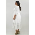 thumbnail image 2 of Vestido Boho Roman Fashion de algodón Talla Extra Blanco 40, 2 of 7