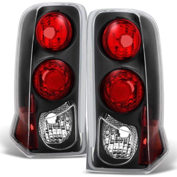 AKKON - For 2002 2003 2004 2005 2006 Cadillac Escalade Replacement Left   Right Side Black Tail Lights Lamps Set